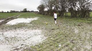 Muddy Football Practise then threw off my shorts and knickers (WAM) - 2 image