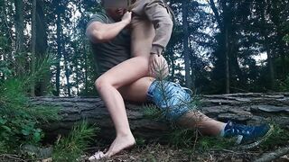 She Fucks With Her Fitness Trainer Hiding In The Woods From Her Boyfriend. - 10 image