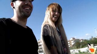 Slim blonde chick gets assfucked outdoor - 4 image