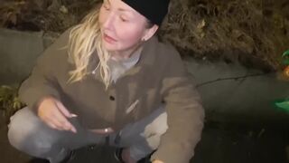 Street woman is offered a drink to take a cum shot - 7 image