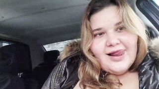 Cum on the face of a titsy cutie near the car - 14 image