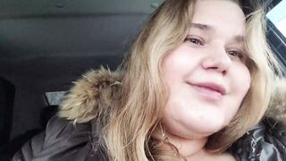 Cum on the face of a titsy cutie near the car - 15 image