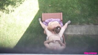 Backyard Blowjob's - A View From Above As Missy Sucks George's Cock - 4 image